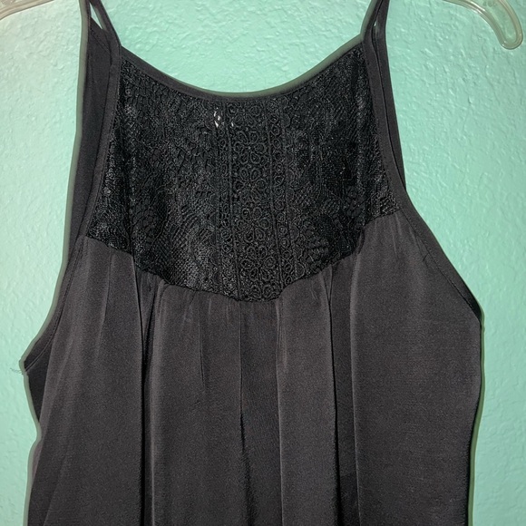 Black Dress with Lace Yoke - Picture 2 of 7